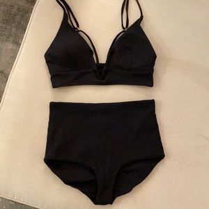 L*Space Pointelle Bikini - black, size M
